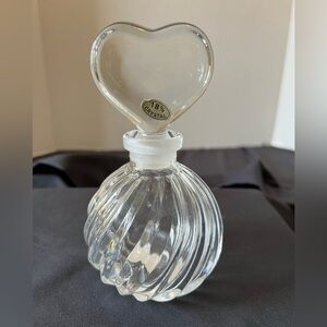 Elegant Vintage Crystal Heart Perfume Bottle